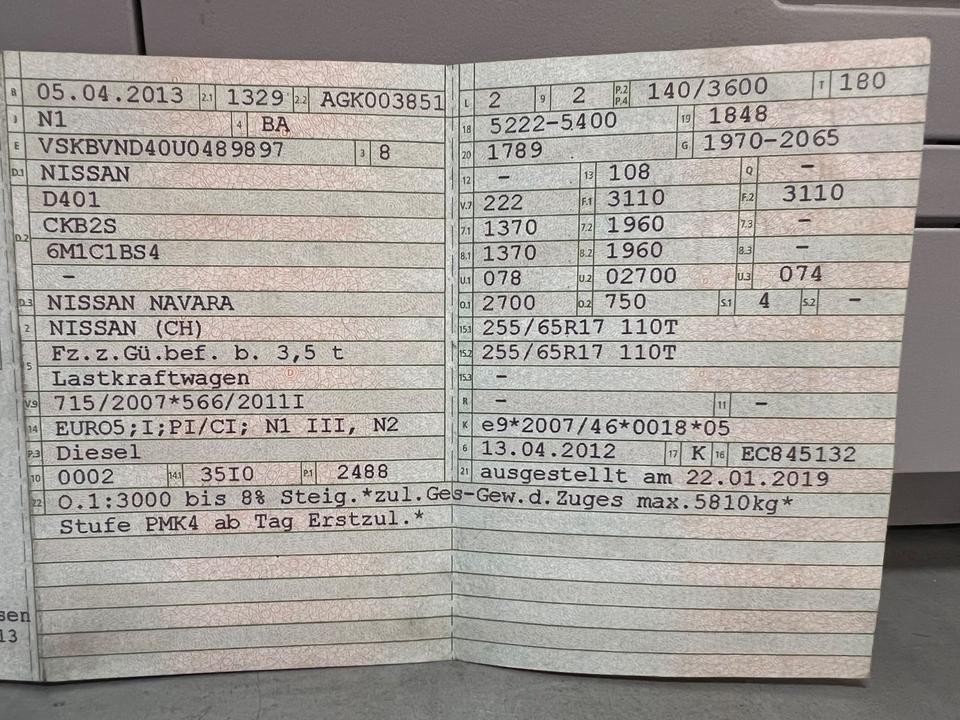 Nissan Navara Pickup King Cab SE 4X4 *1HAND*EURO5 пробіг: 389348 рік: April 2013 Diesel потужність:190 PS коробка: Manuell ціна: 4700 - Фото 15