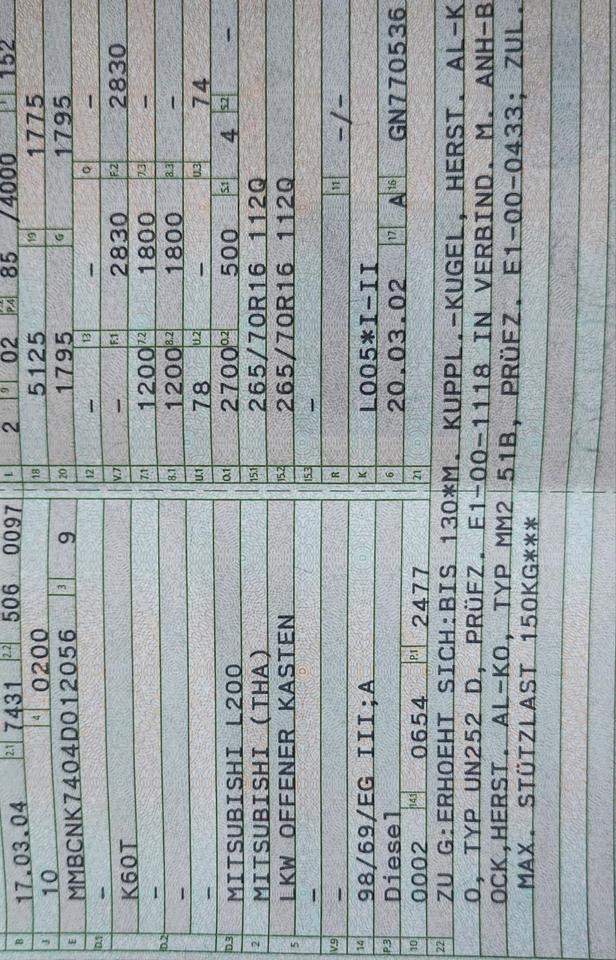 Mitsubishi L200 пробіг: 194000 рік: März 2004 Diesel потужність:116 PS коробка: Manuell ціна: 6000 - Фото 5