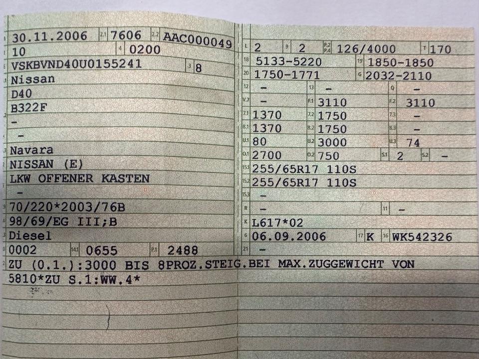 Nissan Navara Pickup 2,5 dCI King Cab XE 4X4 пробіг: 238000 рік: November 2006 Diesel потужність:171 PS коробка: Manuell ціна: 3999 - Фото 20