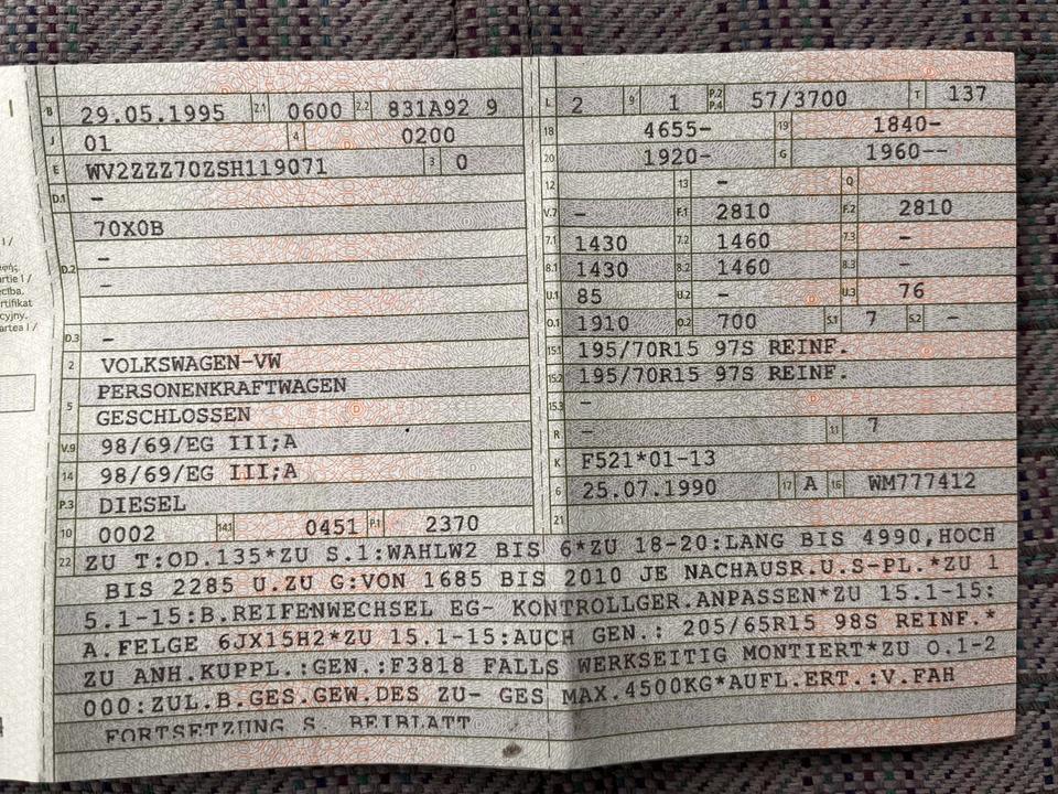 VW T4 Multivan 2.4l пробіг: 312000 рік: Mai 1995 Diesel потужність:77 PS коробка: Manuell ціна: 3100 - Фото 12