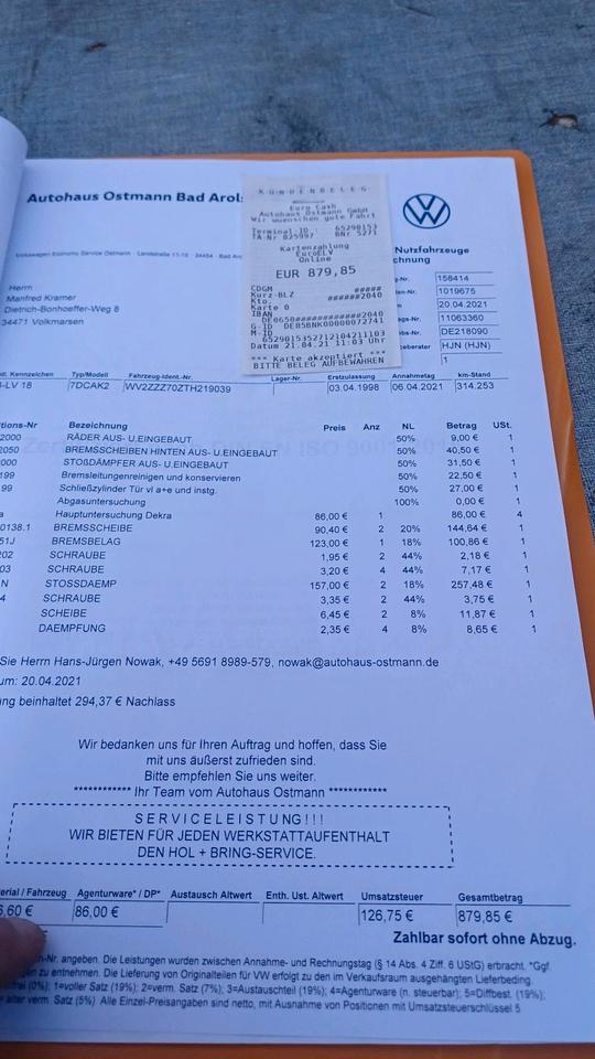 T4 Multivan  2.5 Diesel пробіг: 326712 рік: April 1998 Diesel потужність:102 PS коробка: Manuell ціна: 3499 - Фото 13