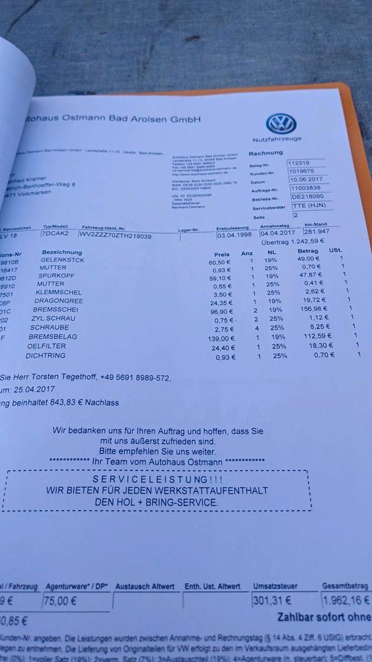 T4 Multivan  2.5 Diesel пробіг: 326712 рік: April 1998 Diesel потужність:102 PS коробка: Manuell ціна: 3499 - Фото 16