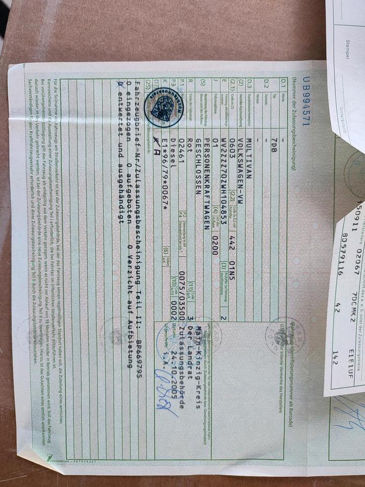 VW T4 Multivan Classic пробіг: 500000 рік: April 1998 Diesel потужність:102 PS коробка: Manuell ціна: 2000 - Фото 16